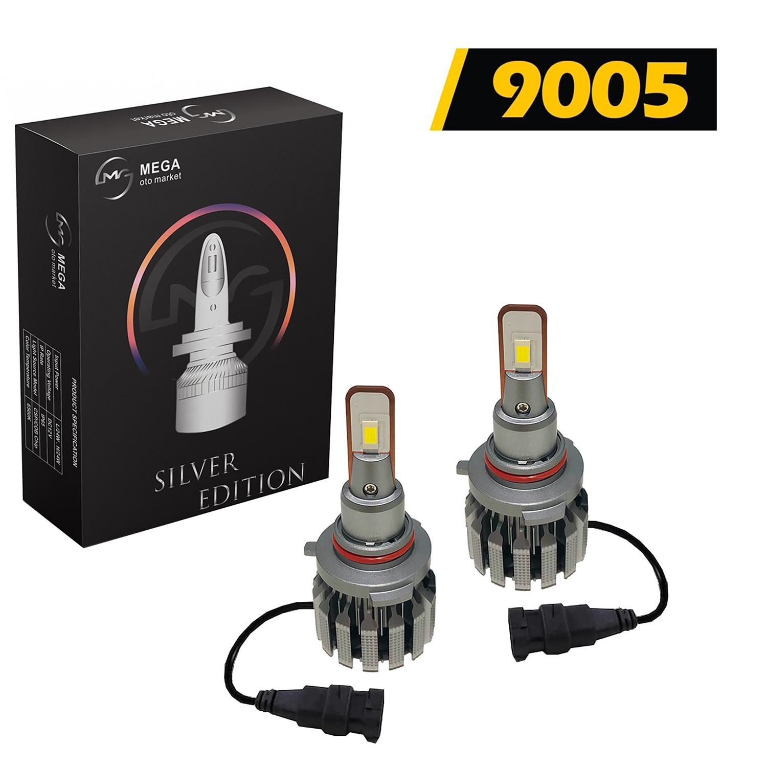 

Mega Oto Market Slim Led Xenon V2 12-24 Вольт Silver Edition Csp Led H1 H4 H7 H11 9006 9005