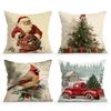 Vintage Style Christmas Pillowcase Printed Polyester 40/45/50Cm Throw Pillowcover Decorative Sofa Cushion Pillowslip Home Decor
