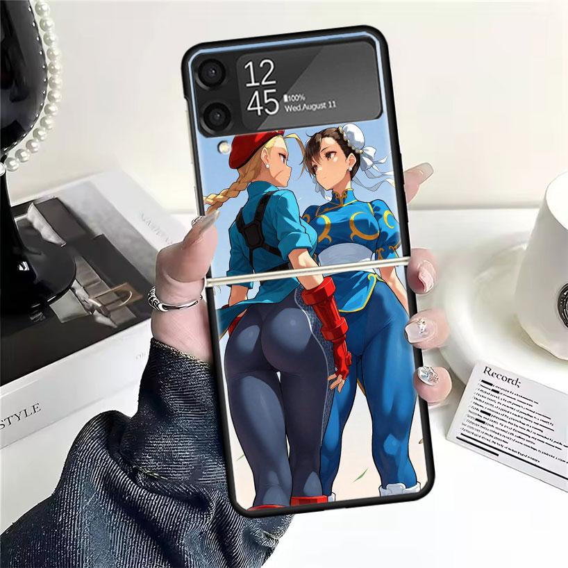 ChunLi S-Street F-FighterS Cases For Samsung Galaxy Z Flip 4 5 6 7 3 Z Flip7 Flip6 Flip4 Flip5 Flip3 5G Hard Shockproof Fundas C
