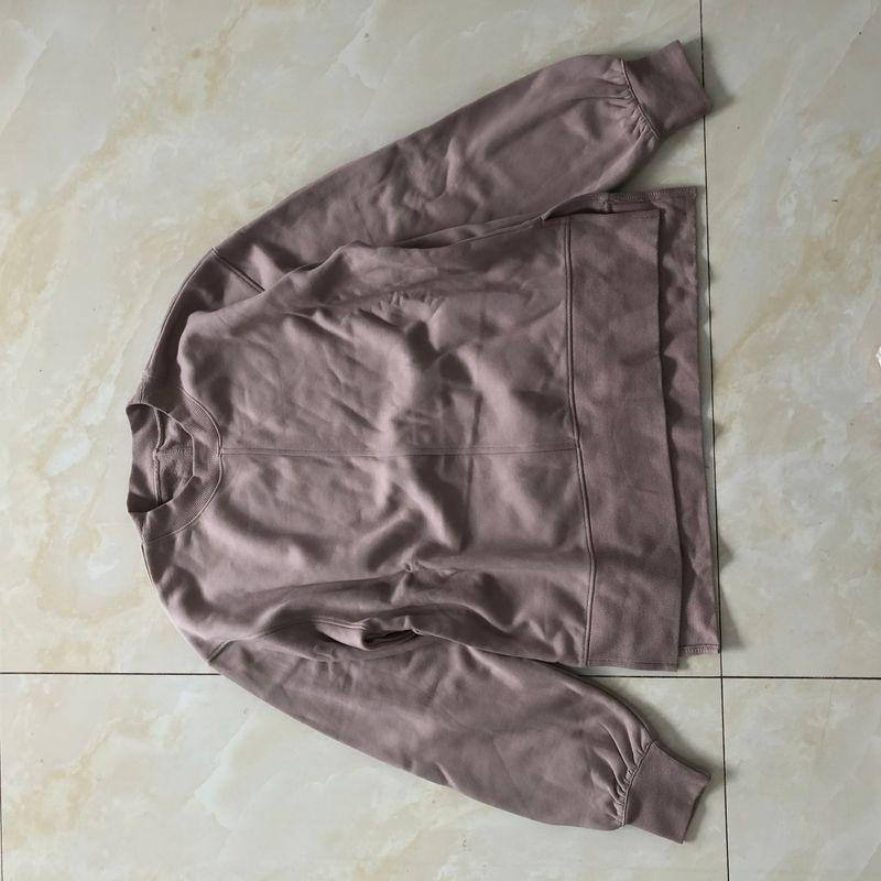 

Exported to Japan Cotton Blend Fleece-lined Hoodie Autumn and Winter New Women clothes Simple Loose round Neck Pullover Long sleeve Hoodie 32316 Milk Cafe B- 8-11-1 S