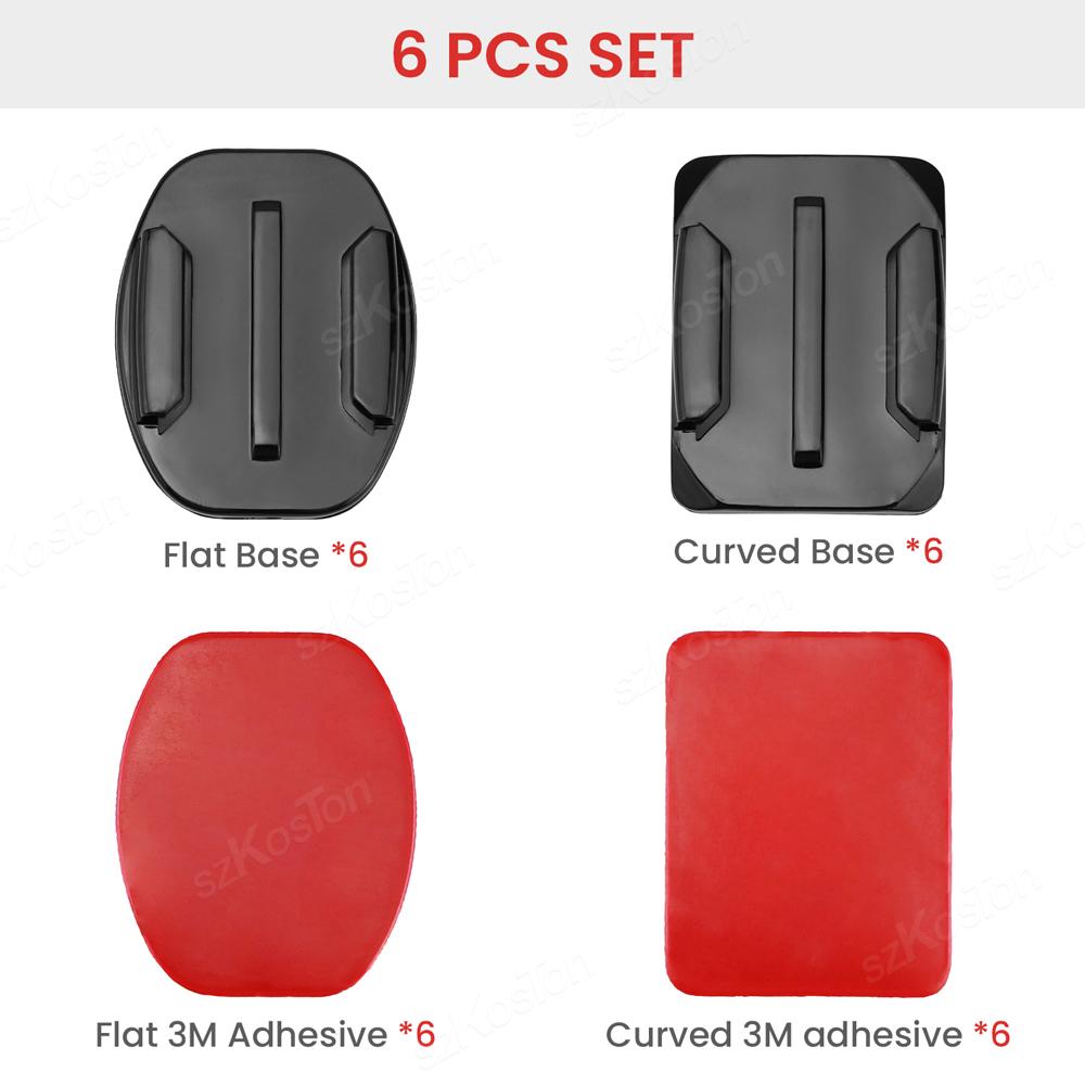 Helmet Adhesive Sticky Mounts Flat Curved Mount For GoPro Hero 13 12 11 10 9 8 Insta360 X5 X4 AKASO DJI OSMO Action 5 Pro SJCAM