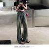 Nostalgische Retro High Waist Straight Leg Jeans für Frauen mit birnenförmigen Figuren - Lässige lockere Wide Leg Hosen in voller Länge für den Herbst.