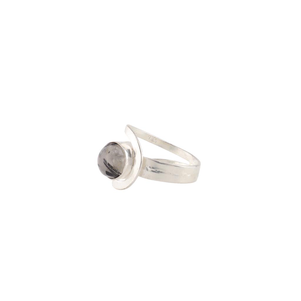 Black Rutile Gemstone 925 Sterling Silver Jewelry Handmade Ring Women Gift Idea RR-68-27