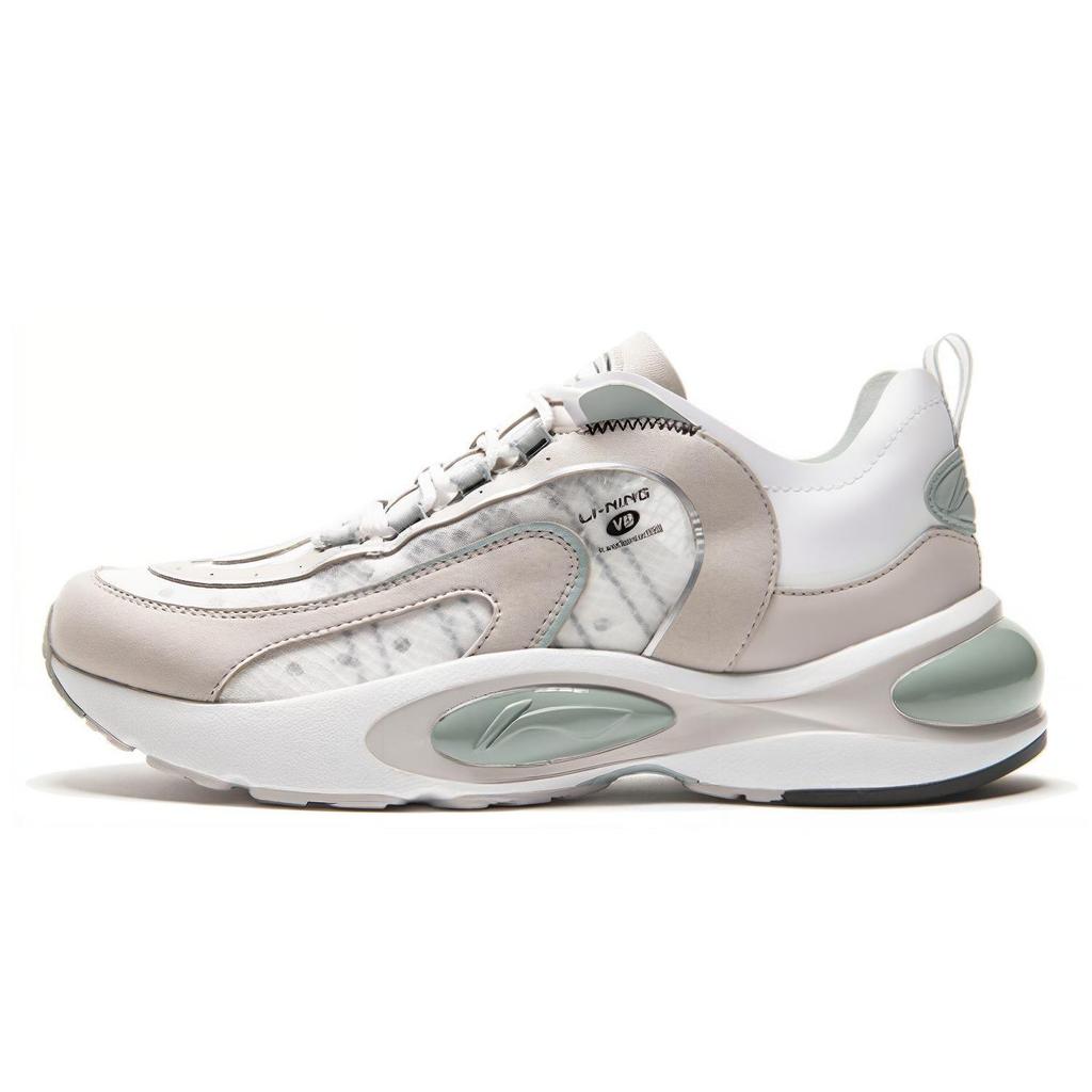 Li Ning V8 Trendy Mesh Non slip Lightweight Low top Running Shoes Men's Bellflower Gray ARHP093-2