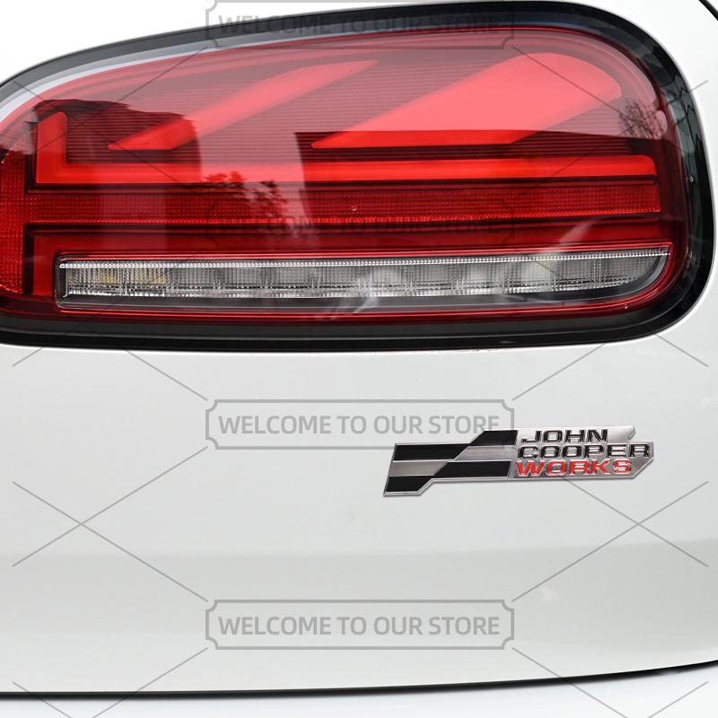 Emblema Metallico 3D John Cooper Works per Auto, Badge Griglia, Adesivi Auto, Adesivo Posteriore Auto per Mini Cooper S U25 J01 J05 F66 F65 F67