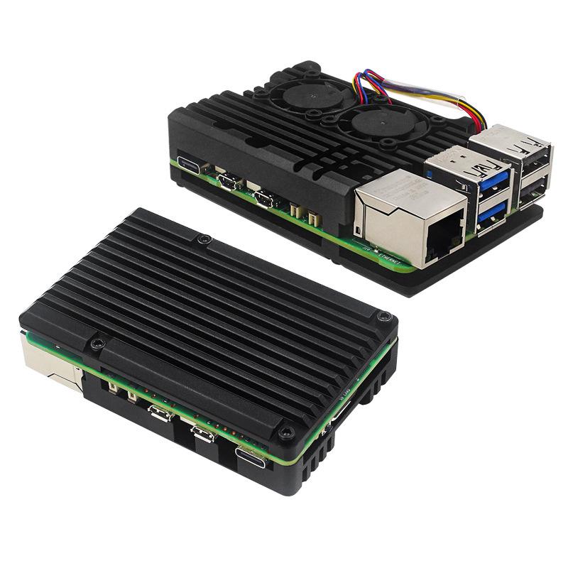 Raspberry Pi 5 Aluminum Alloy Armor Case with PWM Fan, Tools & Thermal Paste