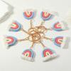 Handmade Rainbow Knitted Jewelry Keychain Pendant - Stylish Woven Accessory