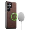 SUTENI H19 For Samsung Galaxy S24 Ultra Magnetic Case Card Holder Kickstand Litchi Texture Leather Back Cover