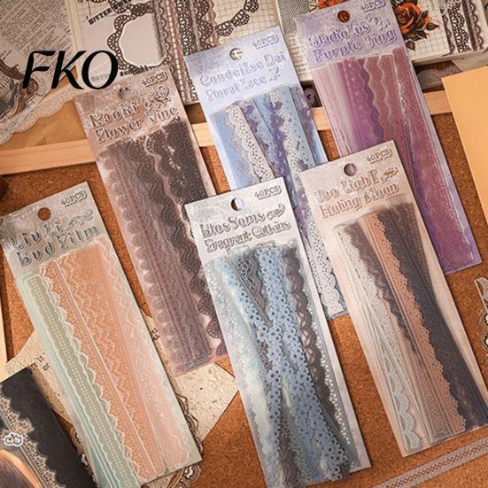 Notebook Decoration Sticker PET Lace Scrapbook Stickers, Decorative Stickers for Journal, Retro Decal Card Making, Planner, Notebook, Photo,