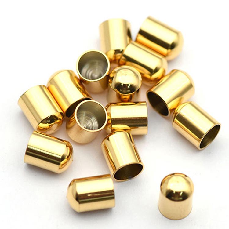 20pcs Stainless Steel End Caps Bracelet Necklace Fastener Round Caps Leather Cord Crimp Caps Accessories for Jewelry Making DIY