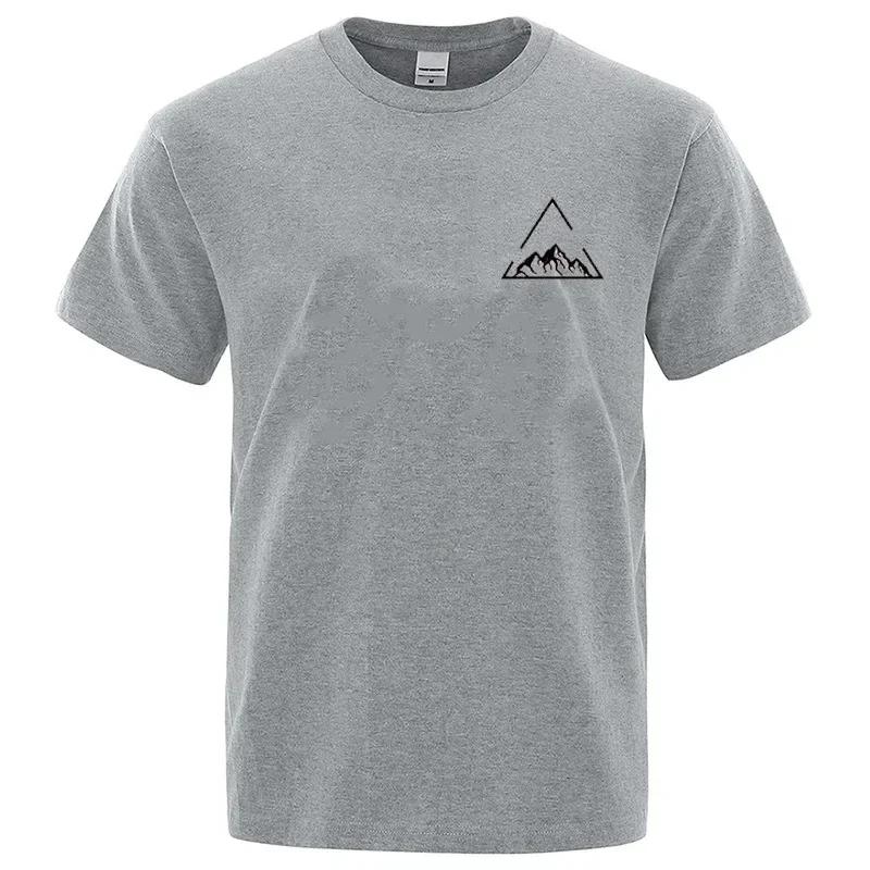 Geometrischer Bergdruck Kurzarm T-Shirt Für Sommer Unisex Unisex Lässige Mode Unisex Kurzarm Trend Streetwear Tops