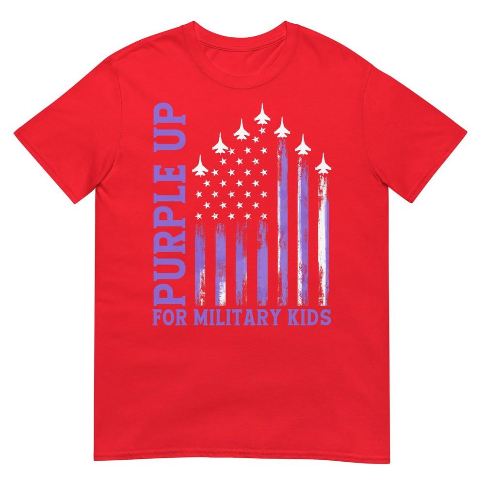 Purple Up For Military Kids Usa Flag Military Child Month Tshirt S