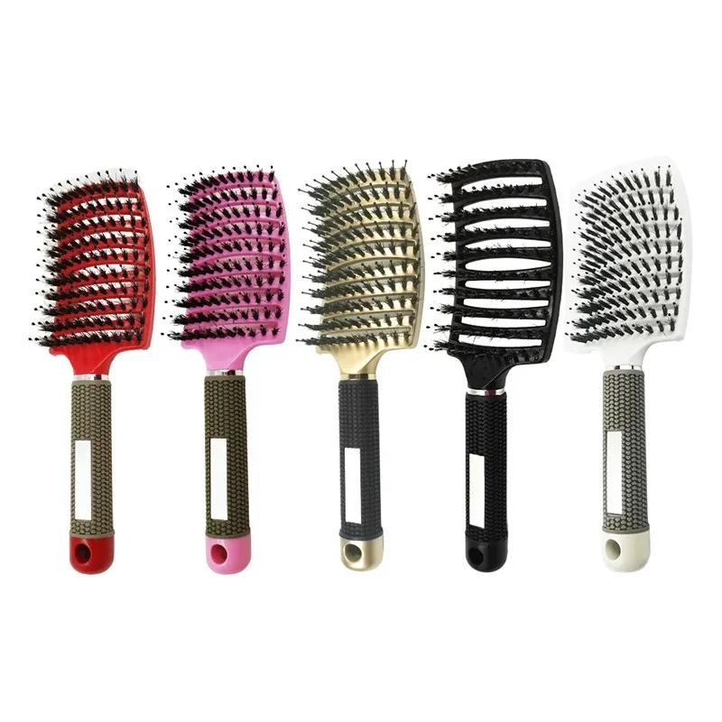 Hair Brush Detangling Hairbrush Bristle&Nylon Women's Wet Curly Hair Scalp Massage Comb Salon Hairdressing Styling Tools