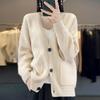 European Women's Winter Sweater - 100% Pure Wool Cardigan, Cashmere Knitwear, Short Coat