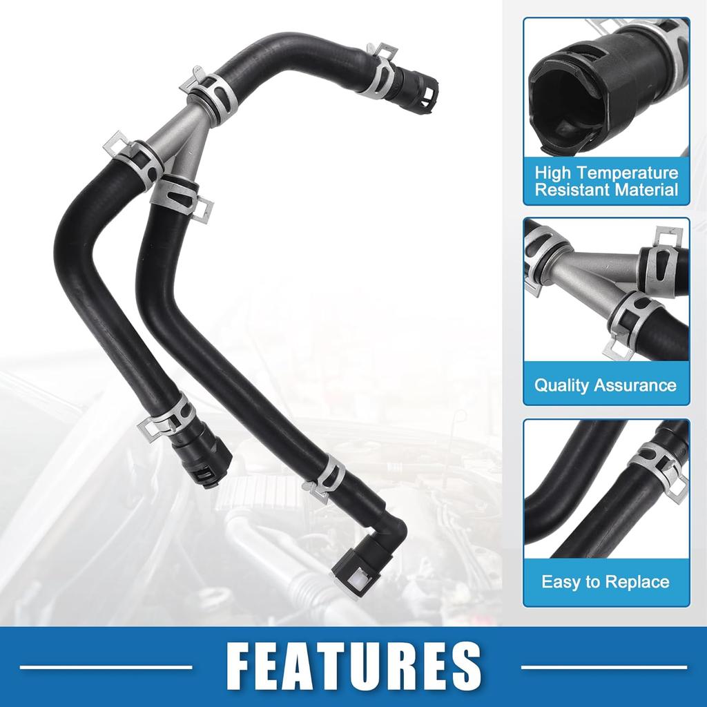 Engine Heater Hose Assembly No.BL1Z18472B HVAC Heater Outlet Pipe for Ford Expedition 2011-2014 Rubber Black