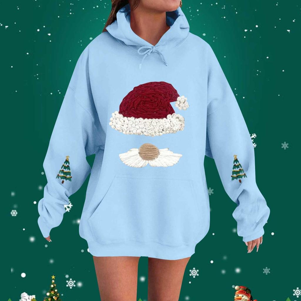 Women's Loose Comfortable Casual Fashionable Christmas Printed Long Sleeved Sweatshirt