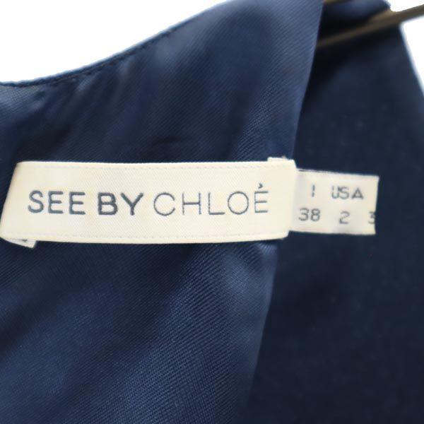 SEE BY CHLOE Short Sleeve Knee-length Dress 2 Navy Women Used