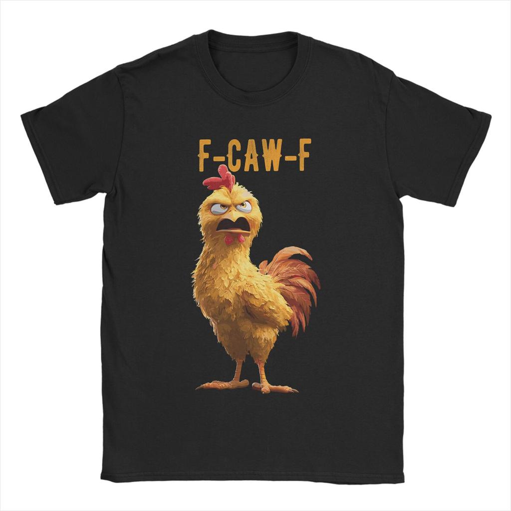 F CAW F Kuře Vtipné Meme Černá Vrána F-Caw-F Černý Pták Merch Unisex Tričko Bavlněné Tričko Graficky Tištěné Tričko Oblečení