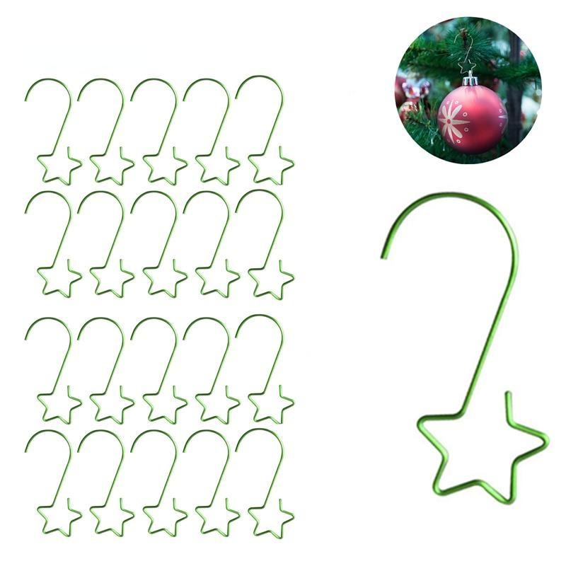 Christmas Wreath Star Hooks for Christmas Tree Hanging Pendant Ornament Metal Star Decorations Hook Xmas Home Decor