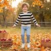 Sudadera de Manga Larga a Rayas con Cuello Redondo para Niños y Niñas, Jersey Casual Cómodo para Otoño e Invierno