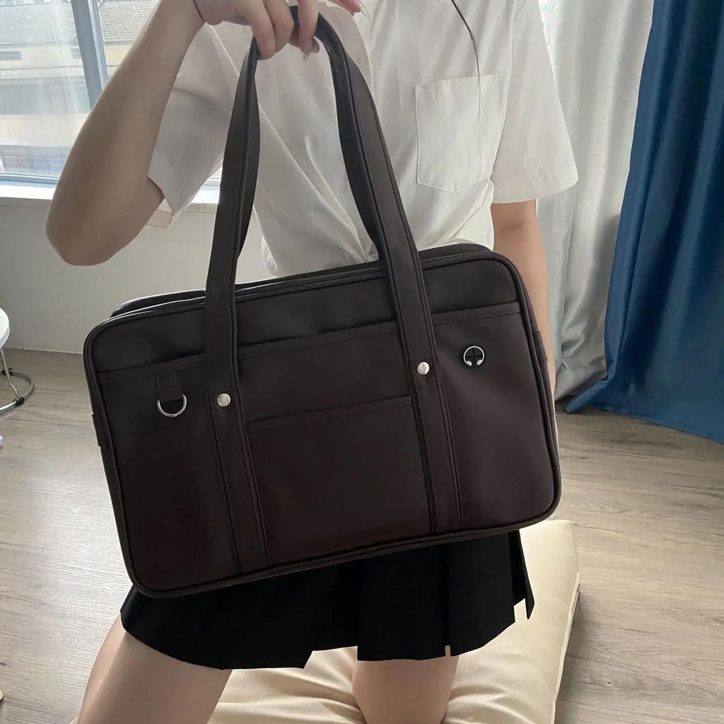 Japanische zweidimensionale Schülerin JK Uniform Tasche Mädchen PU Schulranzen COS verschleißfeste wasserdichte One-Shoulder Messenger Handtasche