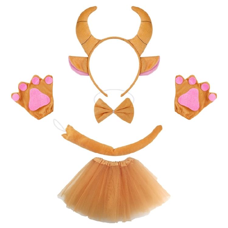 Portable Bull Horn Headband Children's Animal Headpiece Party Theme Headgear Hairpiece Accesories for Various Occasion