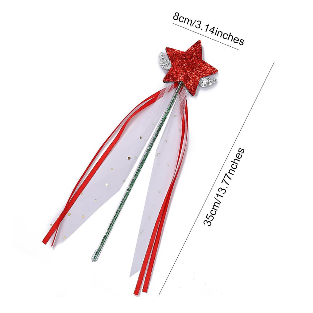 Theme Party Wand Children's Performance Props Funny Dress Up Five Pointed Star Wing Toy Exquisite Fairy Wand for Birthday Gifts