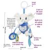 Plush Baby Stroller Pendant Wind Chime Soothing Bed Bell with Hanging Rattle Teether Toy for Newborn Gifts