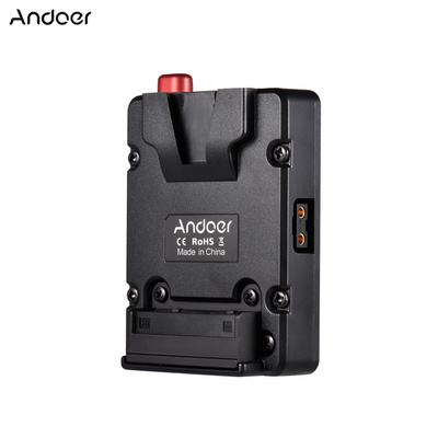 Andoer Mini Nano V-lock Mount Batterijvoedingsplaat Batterijgesp met U-stijl Hanger voor