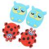 4 PCS Tennis Racket Vibration Dampener Cartoon Animal Shape Tennis Shock Absorber Red Ladybird
