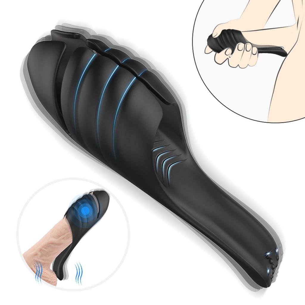 Stimolatore per l'Allenamento del Glande da Uomo con 9 Modalità di Vibrazione Masturbatore Maschile Vibratore per Pene con Fibbia Regolabile Giocattoli Sessuali Maschili