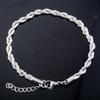Men Stainless Steel Rope Chain Bracelet for Women Hand Bangle Gold/Copper Color Foot Ankle Anklet Jewelry Accessories DIY Gift