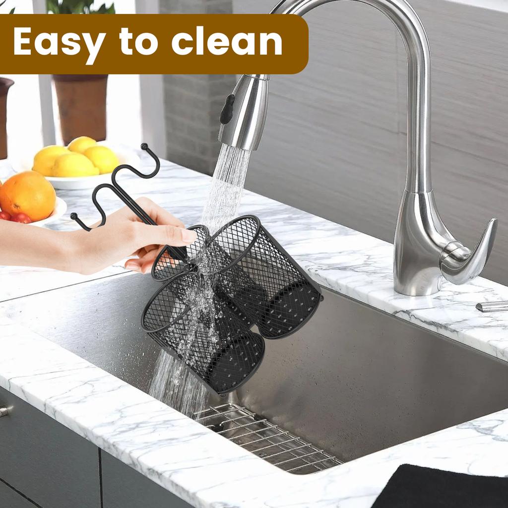 Redskapskorg Bestickhållare Köksbänk Bestickorganisatör Metallredskapshållare Ställ Torkställ För Hemmet