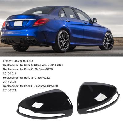 2Pcs Car Rearview Mirror Cap Left Right Side Wing Mirror Cover Replacement for Benz C‑Class W205 2014 To 2025 LHD