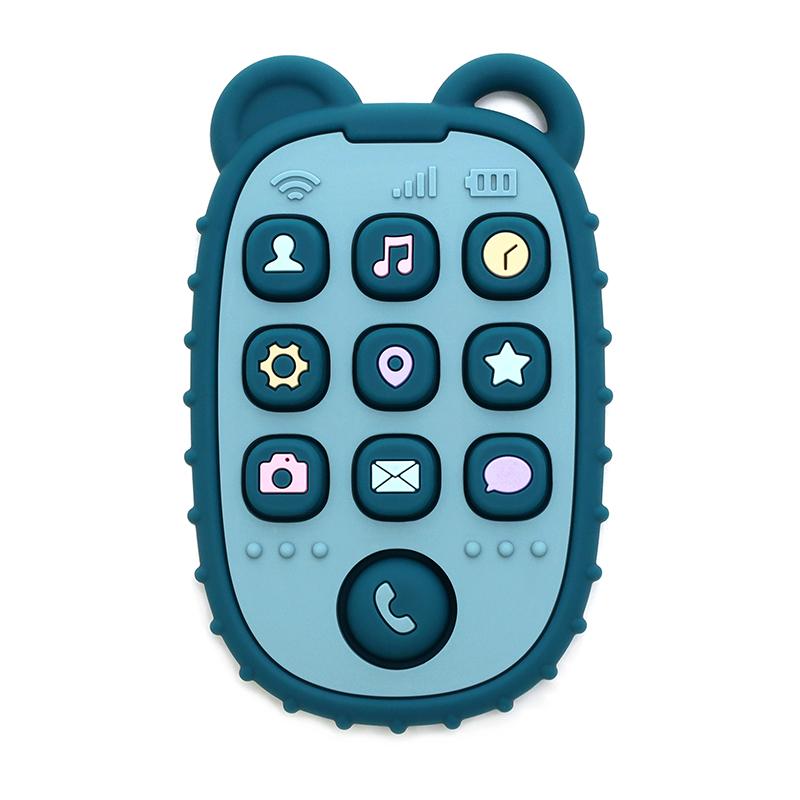 Baby Teether Mobile Phone Shape Silicone Teether Teething Toy Kids Sensory Educational Toy Baby Gift Set
