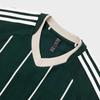 adidas T-shirt a righe Tiro in jersey pesante vestibilità ampia stampata manica corta polo uomo top cielo notturno-verde JC5744