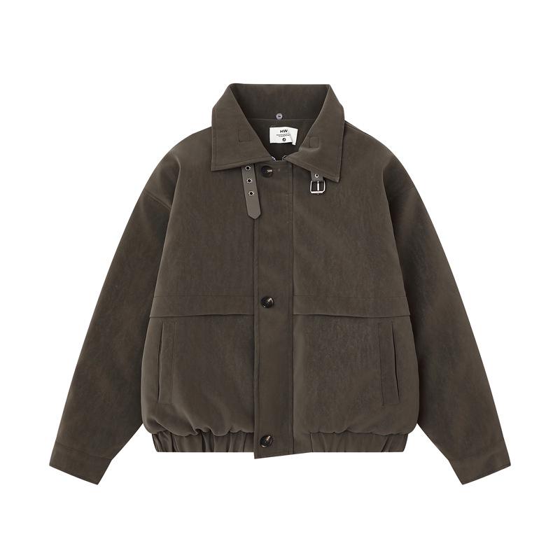 Unisex Winter Leather Jacket with Removable Shearling Collar - Casual American Lazy Style