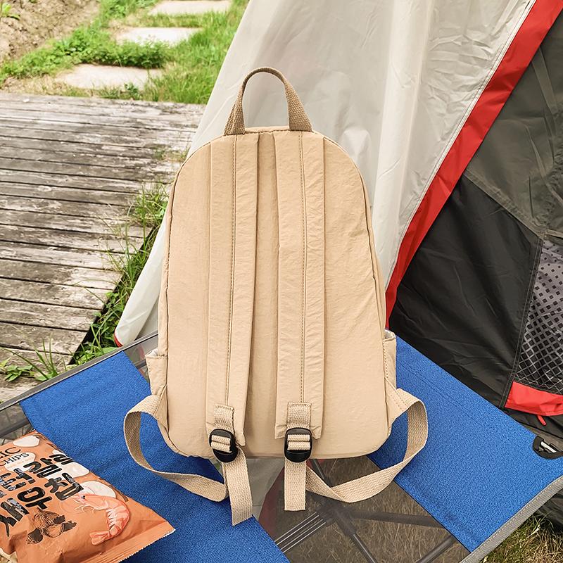 Student School Bag Men's Solid Color Backpack Women's Large Capacity Backpack
