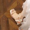 2024 Neue Feenwind-Perlensandalen Koreanische Version Sommer Dicke High-Heel Schnalle Quadratische Open-Toe Damen Sandalen Open-Toe Schuhe
