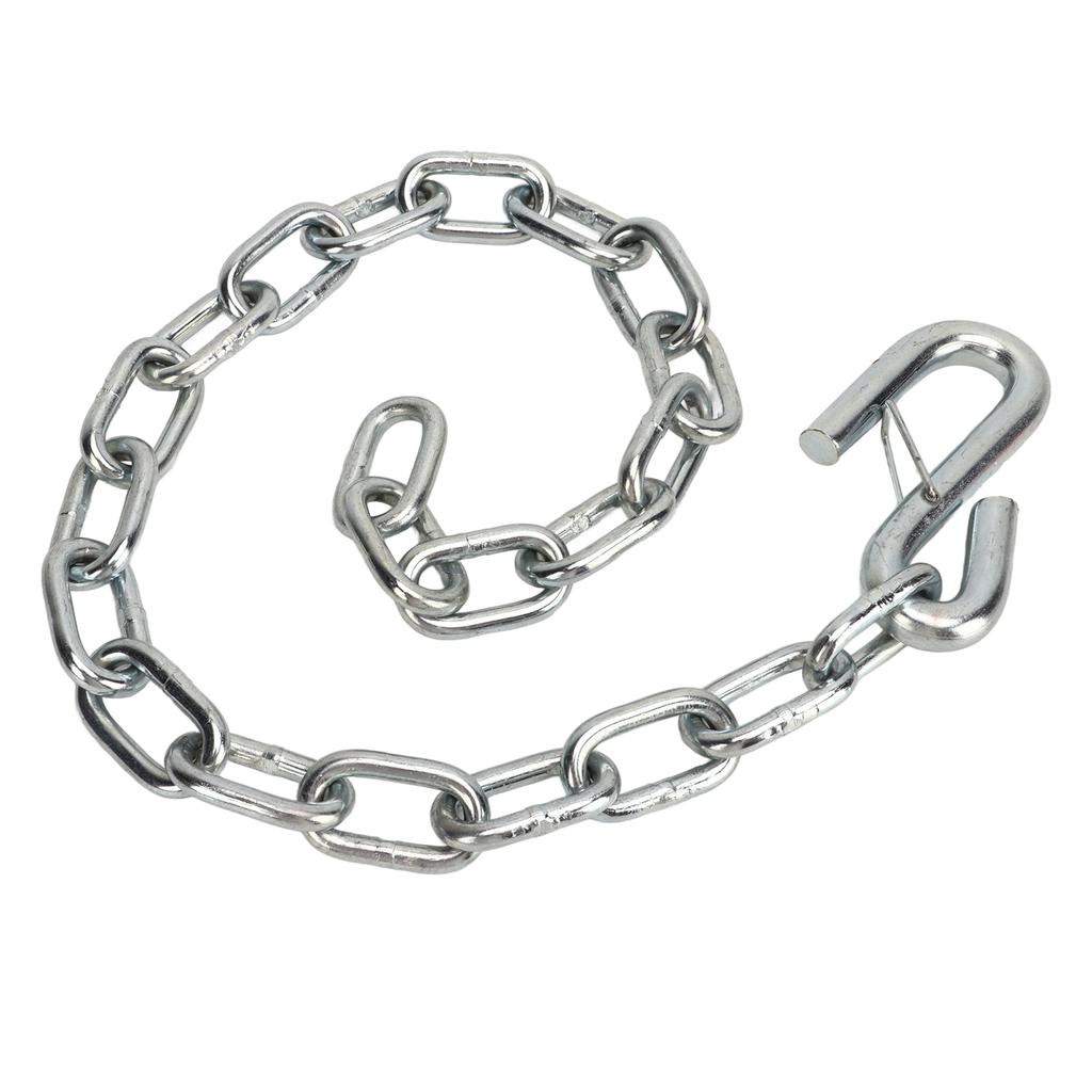 Trailer Safety Chain Heavy Duty 3500lbs Safety Chains with Double Spring Clip S Hooks Towing Wire Ropes for Trailer RV