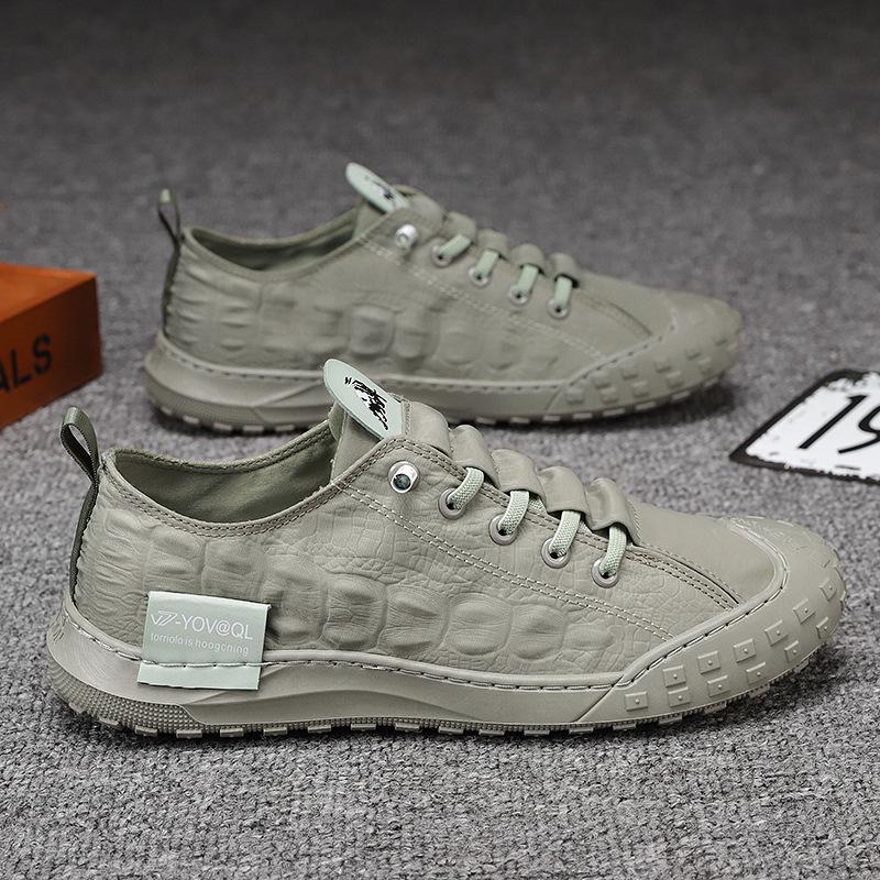 

Мужские парусиновые кеды для скейтборда в корейском стиле на весну 2024 года - Повседневная мода из ледяного шелка с носком из зонтичной ткани 39