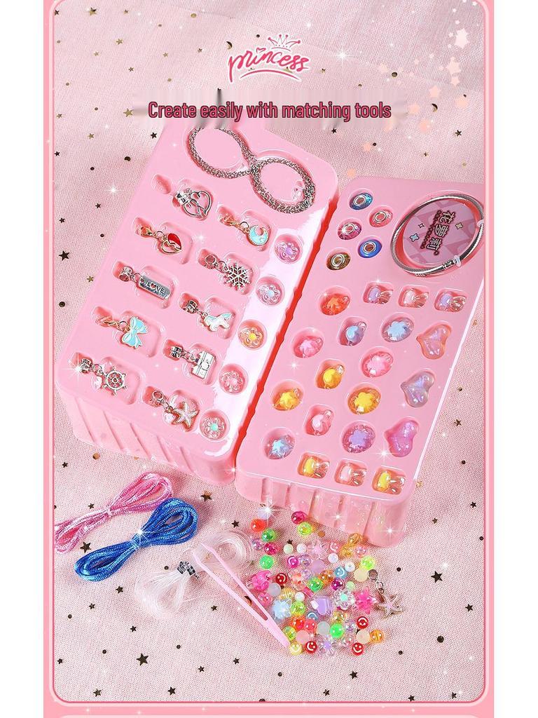 DIY Mädchen Perlen Schmuckschatulle: Prinzessin Armband & Halskette Puppenspielzeug Geschenk