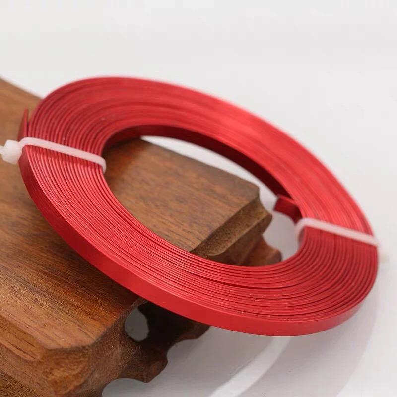 5Meters / Piece 3mmx1mm Colour Flat Aluminum Wire Soft Metal Floristry Wire For DIY Handmade Jewelry Crafts Modeling Accessories