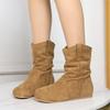 Women's Fashion Suede Boots Outdoor Casual Flat Boots Comfortable Soft Bottom Short Ankle Boots
