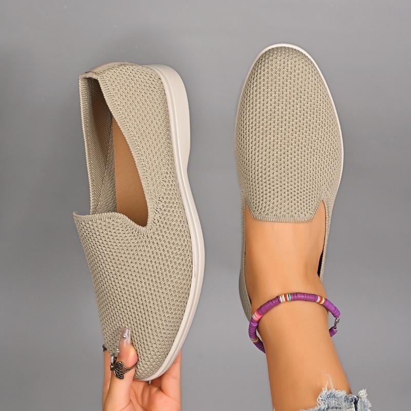 Mode Lässige Stoffschuhe Herbst Neu Runde Zehenpartie Tiefes Mesh Atmungsaktiv Weiche Sohle Rutschfest Verschleißfest Einzelne Schuhe