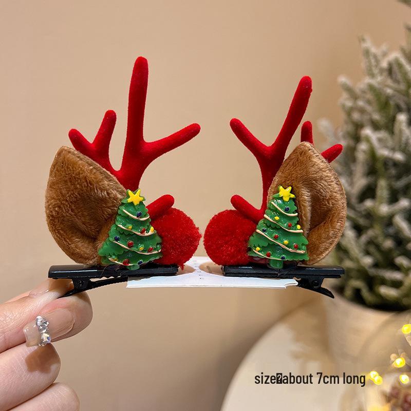 Mori Style Reindeer Antler Ears Christmas Hair Clip - Cute Kids' Hairpin Accessory