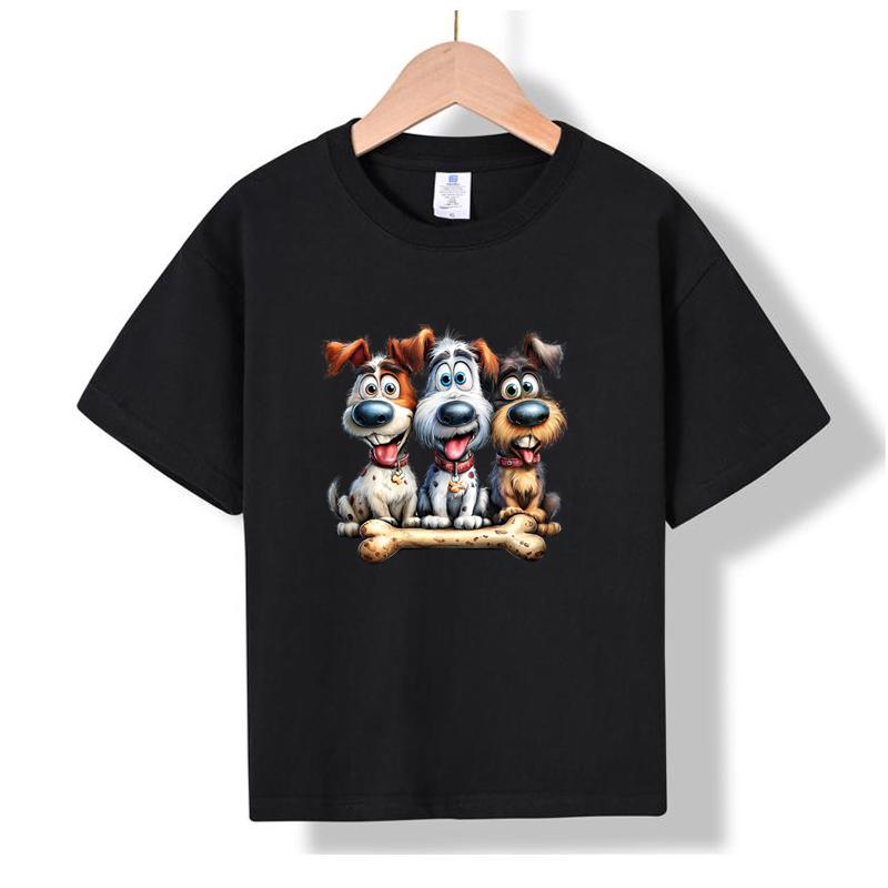 MC-20 MINISO 2026 Summer New Printed Cotton Round Neck T-shirt for Children Aged 1-16, Boys and Girls 100
