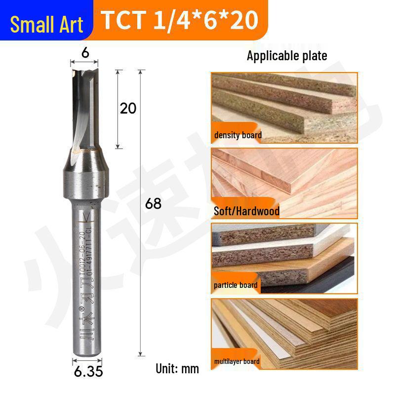 Kawaki TCT Double-Edged 1/4" Small Router Trimmer Knife Woodworking Slotting Cutter T001