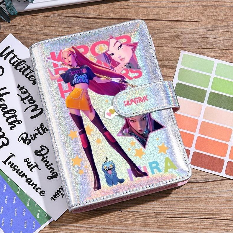 Новый KPop Охотники на демонов Руми Мира Зои Аниме Двумерный Лазерный Блокнот Милая Сладкая Девочка Высококачественный Ежедневник Праздничные Подарки 19x13cm