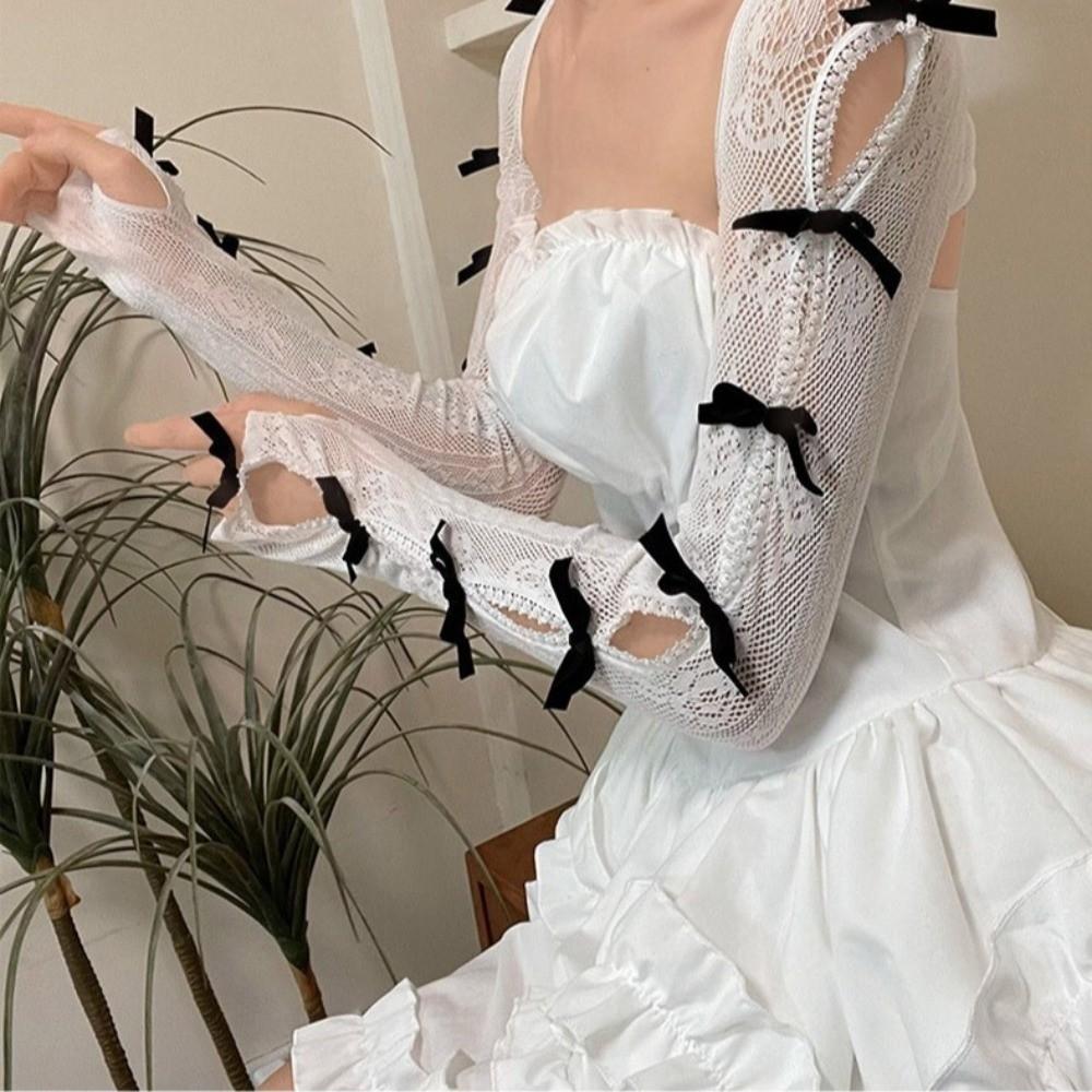 Open Front Lace Shrug Elastic Mesh Punk Gloves Retro Fingerless Gloves  Cosplay Outfits